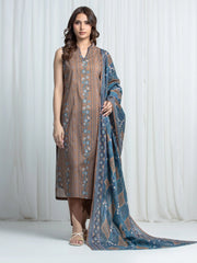 edenrobe Allure Unstitched Printed Khaddar 3Pc Suit EWU6A3-37012