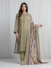 edenrobe Allure Unstitched Printed Khaddar 3Pc Suit EWU6A3-37016