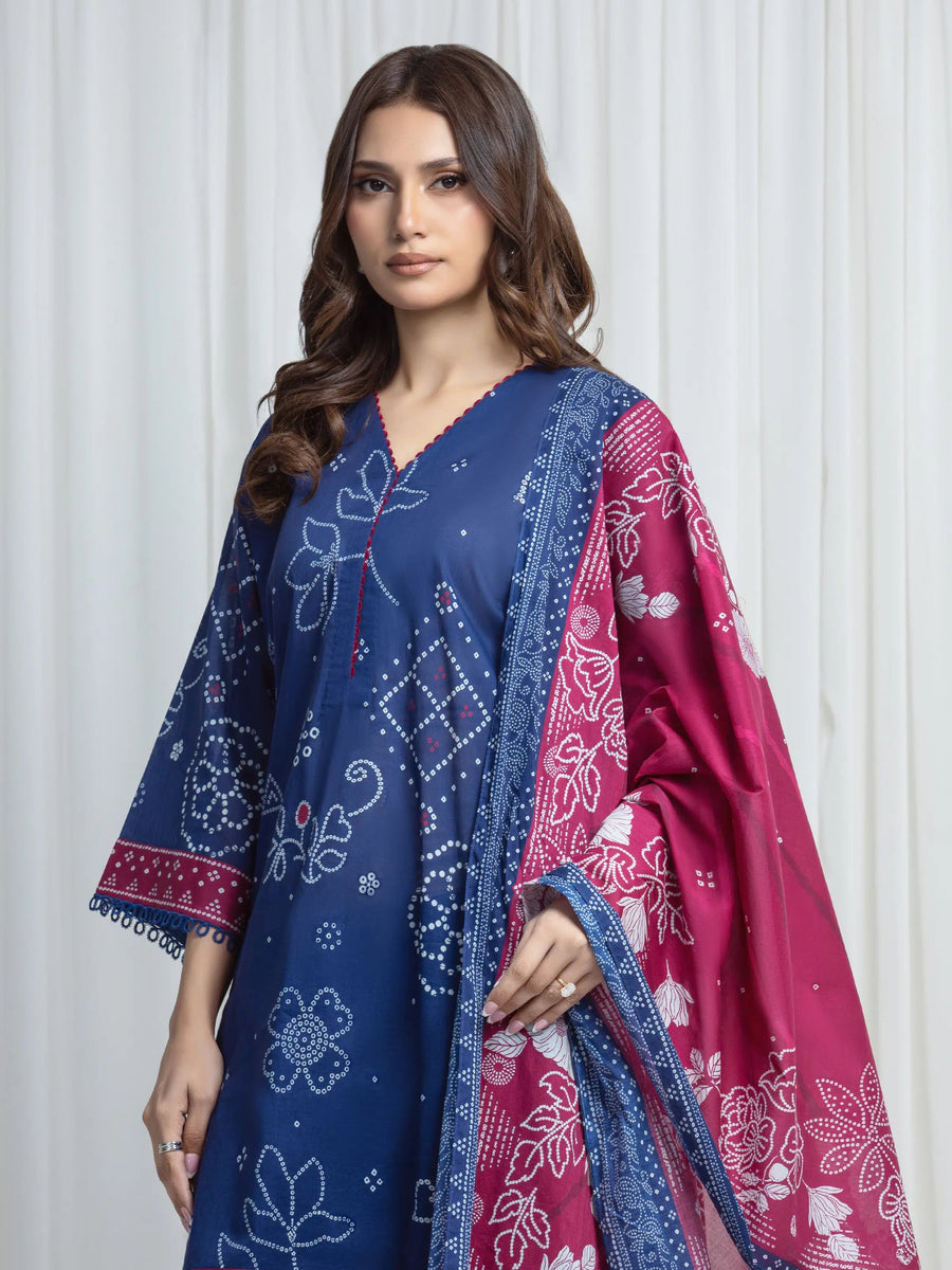 edenrobe Allure Unstitched Printed Khaddar 3Pc Suit EWU6A3-37018
