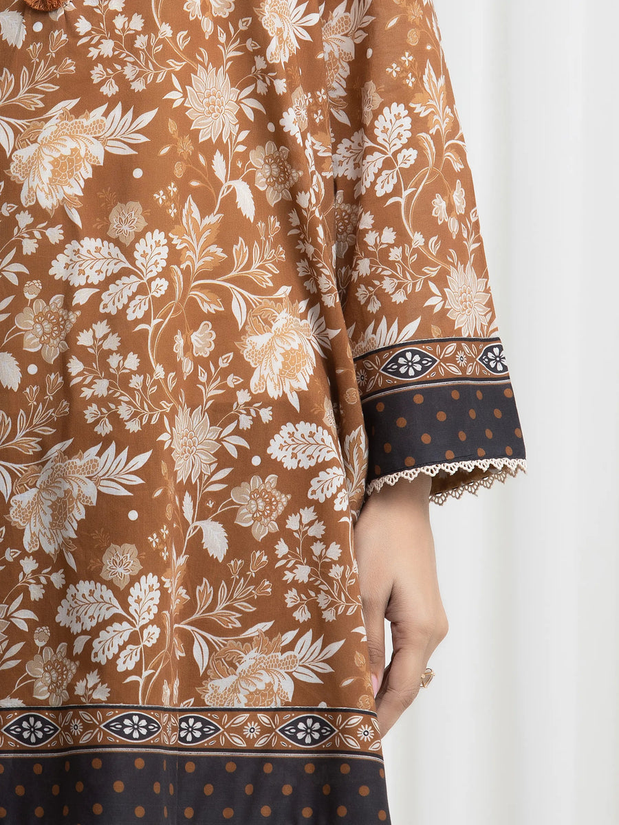 edenrobe Allure Unstitched Printed Khaddar 3Pc Suit EWU6A3-37025