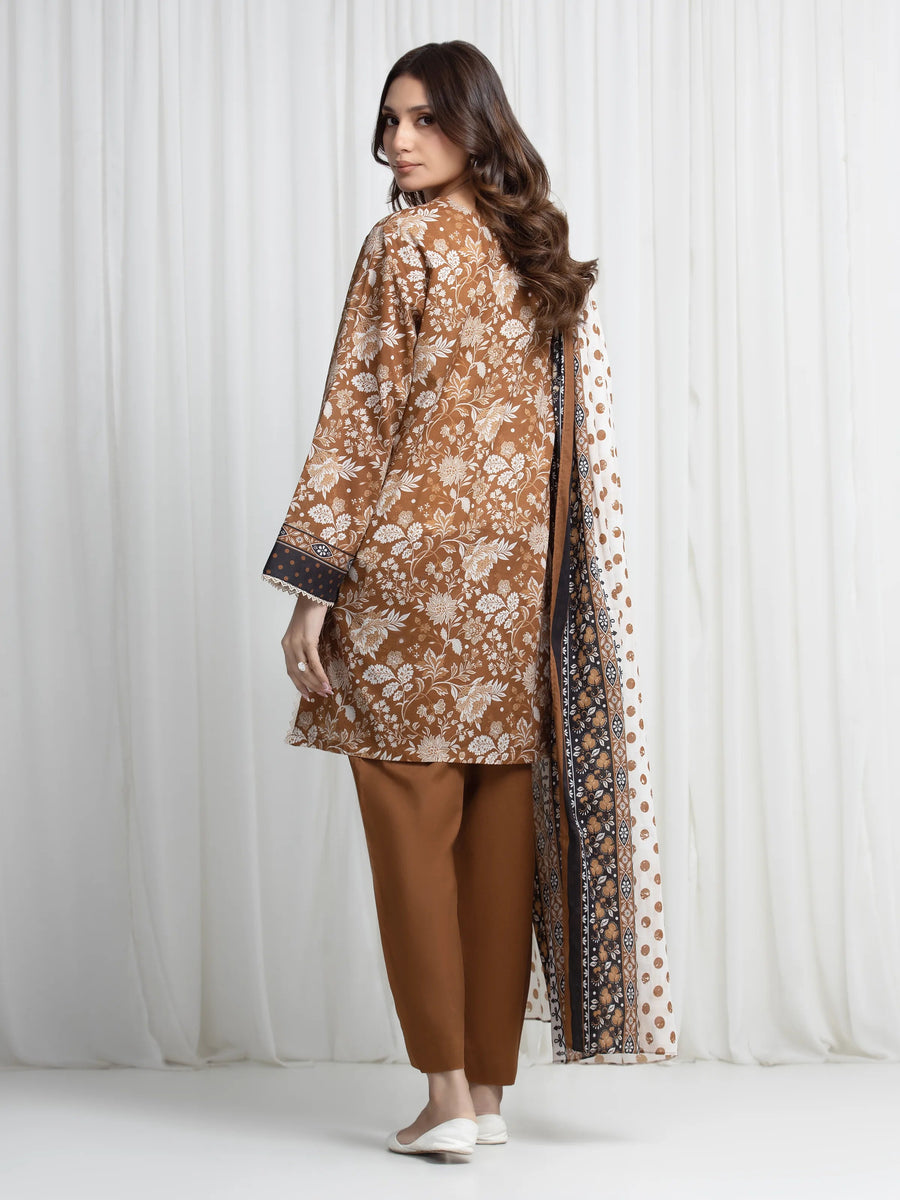 edenrobe Allure Unstitched Printed Khaddar 3Pc Suit EWU6A3-37025