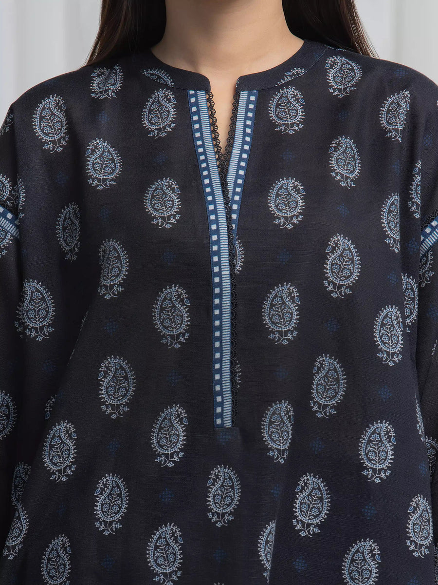 edenrobe Allure Unstitched Printed Khaddar 3Pc Suit EWU6A3-37028