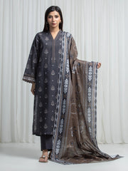 edenrobe Allure Unstitched Printed Khaddar 3Pc Suit EWU6A3-37030