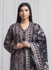 edenrobe Allure Unstitched Printed Khaddar 3Pc Suit EWU6A3-37031