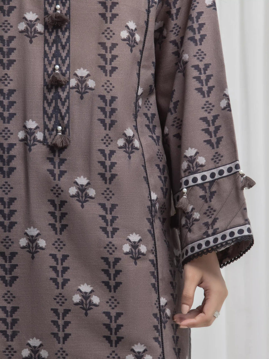edenrobe Allure Unstitched Printed Khaddar 3Pc Suit EWU6A3-37031