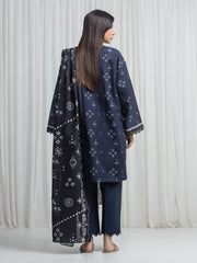 edenrobe Allure Unstitched Printed Khaddar 3Pc Suit EWU6A3-37033