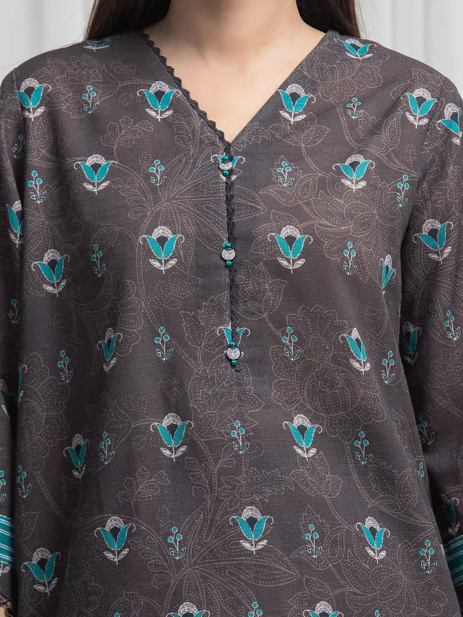 edenrobe Allure Unstitched Printed Khaddar 3Pc Suit EWU6A3-37035