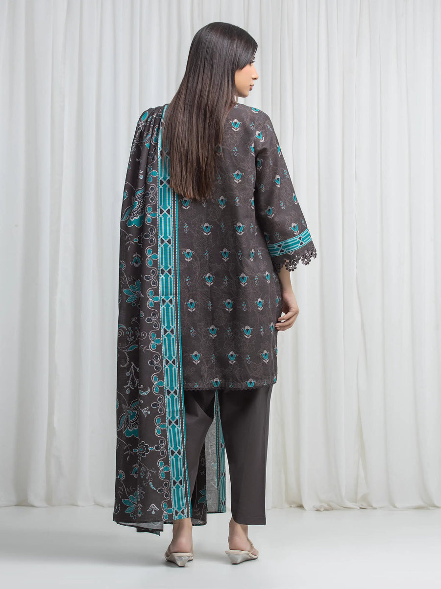 edenrobe Allure Unstitched Printed Khaddar 3Pc Suit EWU6A3-37035