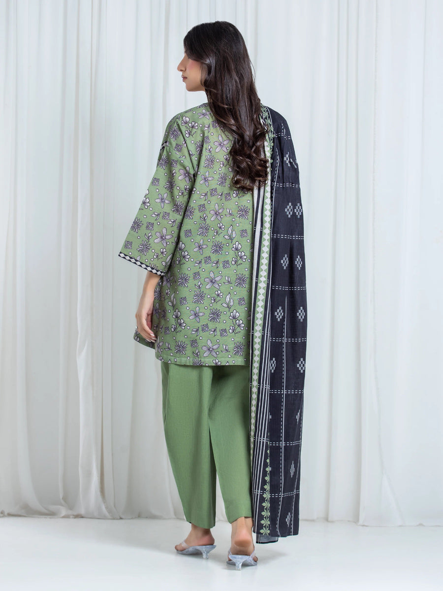edenrobe Allure Unstitched Printed Khaddar 3Pc Suit EWU6A3-37038