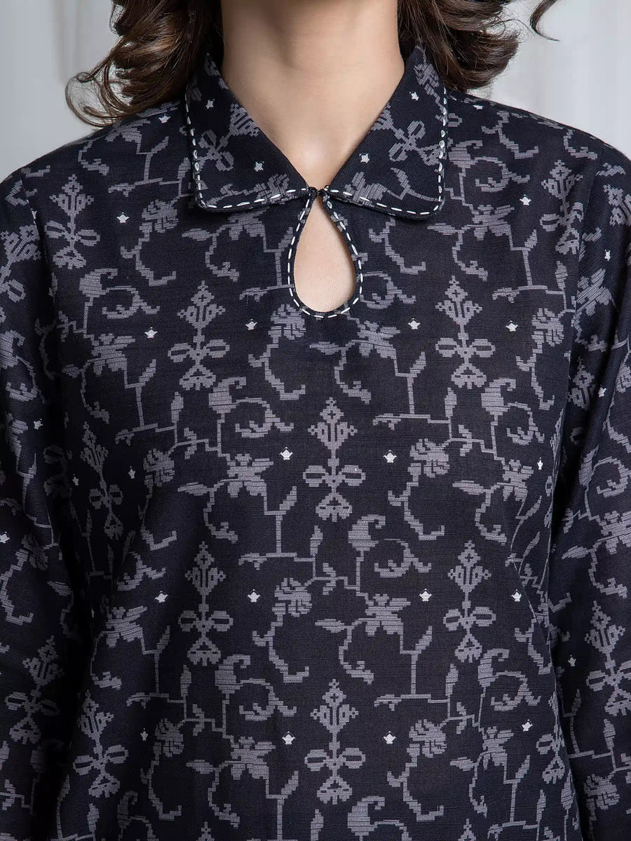 edenrobe Allure Unstitched Printed Khaddar 3Pc Suit EWU6A3-37040