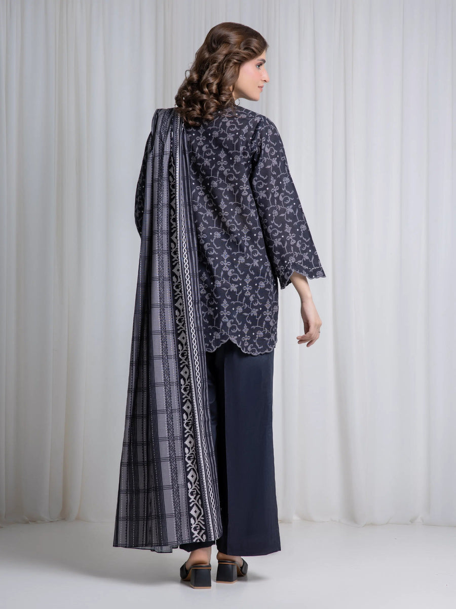 edenrobe Allure Unstitched Printed Khaddar 3Pc Suit EWU6A3-37040