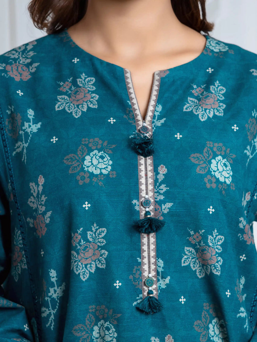 edenrobe Allure Unstitched Printed Khaddar 3Pc Suit EWU6A3-37071