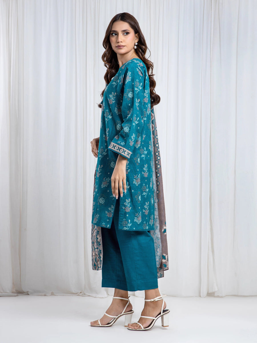 edenrobe Allure Unstitched Printed Khaddar 3Pc Suit EWU6A3-37071