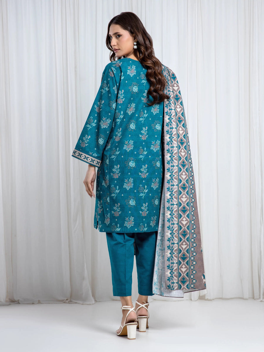 edenrobe Allure Unstitched Printed Khaddar 3Pc Suit EWU6A3-37071