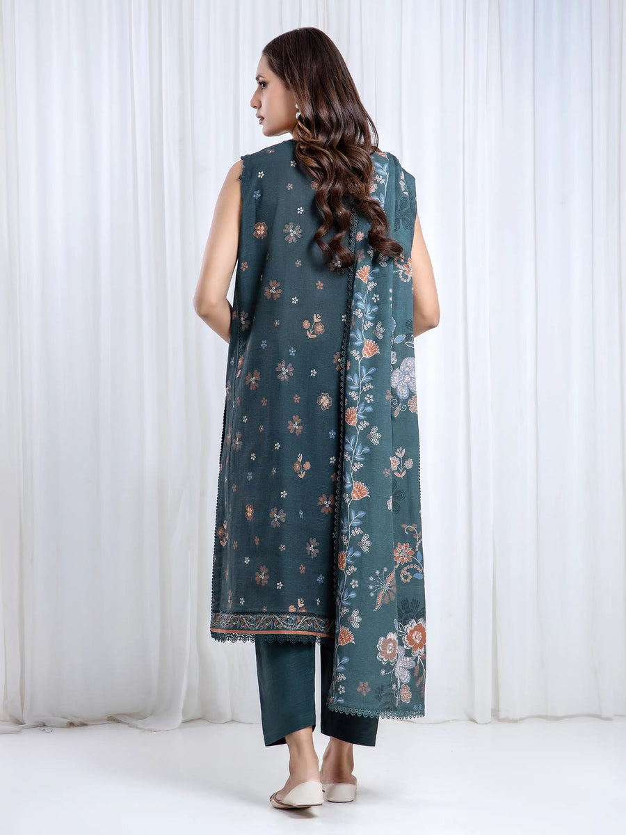 edenrobe Allure Unstitched Printed Khaddar 3Pc Suit EWU6A3-37073