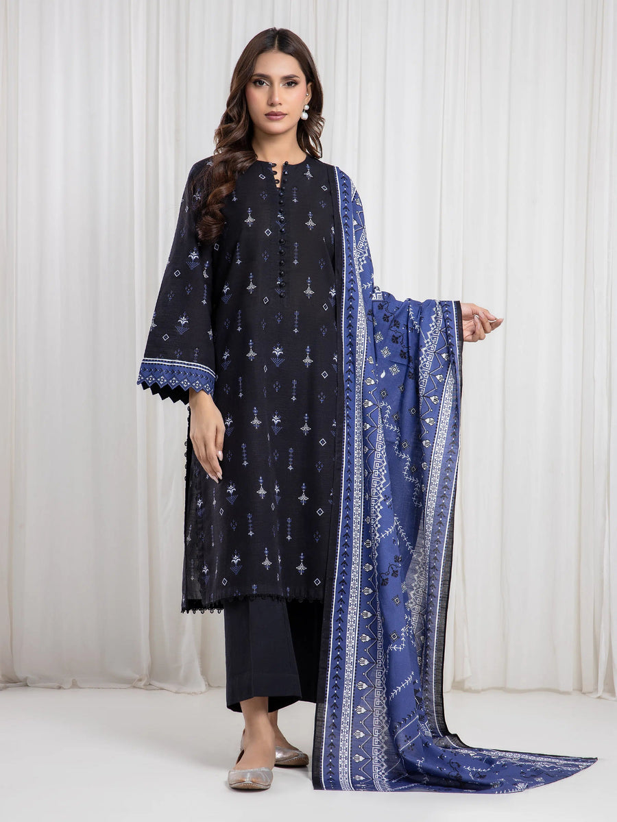 edenrobe Allure Unstitched Printed Khaddar 3Pc Suit EWU6A3-37081