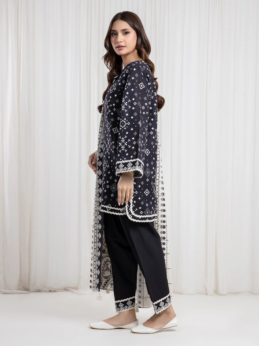 edenrobe Allure Unstitched Printed Khaddar 3Pc Suit EWU6A3-37085