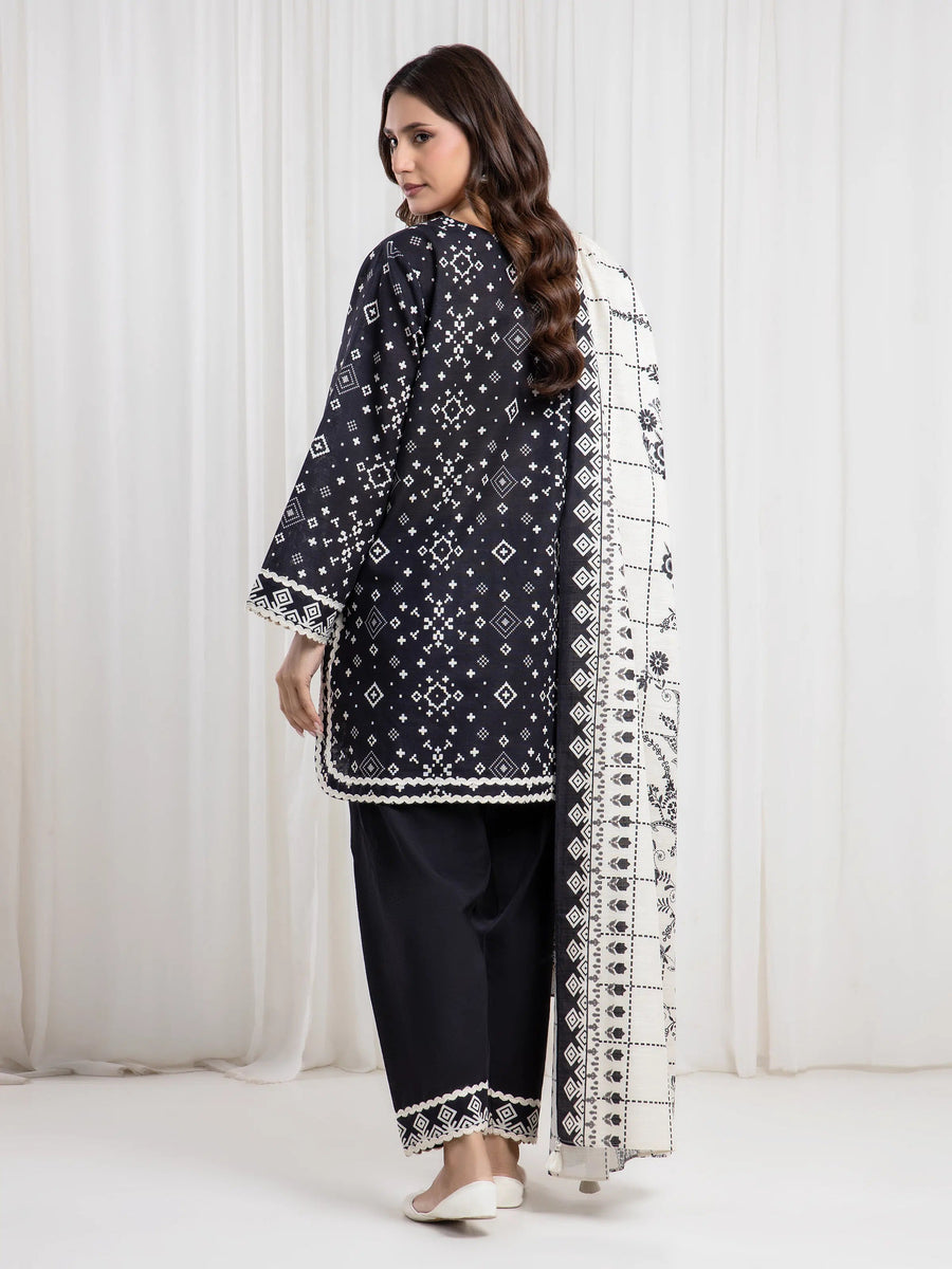 edenrobe Allure Unstitched Printed Khaddar 3Pc Suit EWU6A3-37085