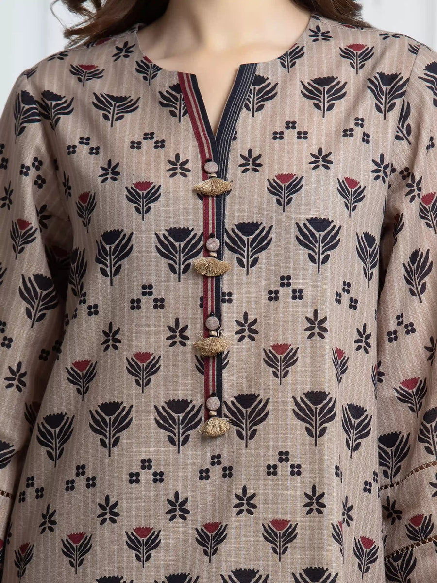 edenrobe Allure Unstitched Printed Khaddar 3Pc Suit EWU6A3-37104