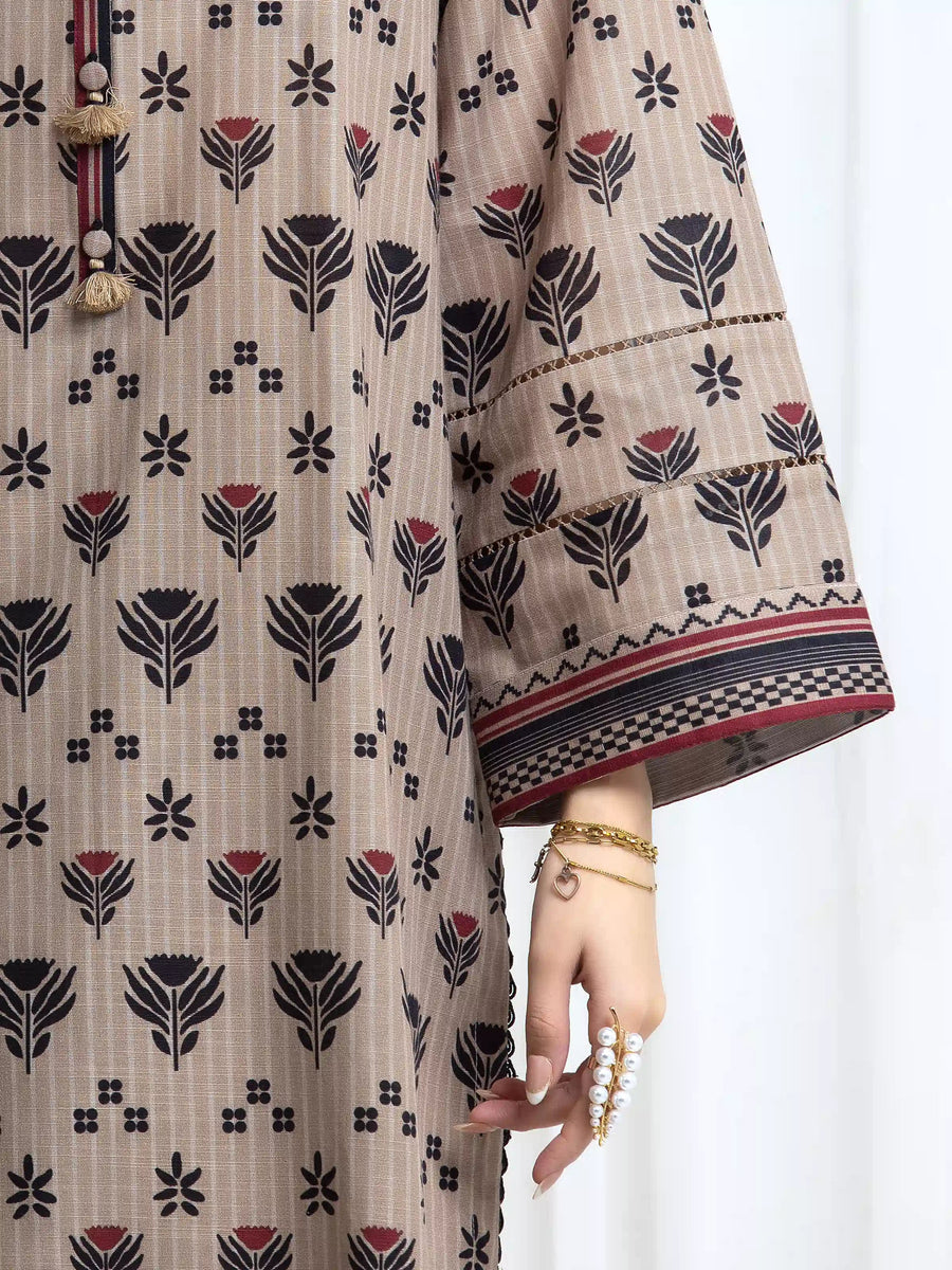 edenrobe Allure Unstitched Printed Khaddar 3Pc Suit EWU6A3-37104