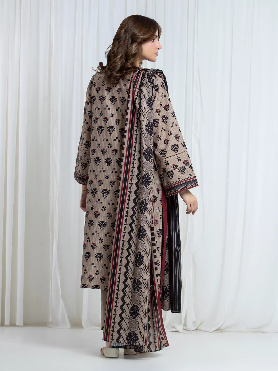 edenrobe Allure Unstitched Printed Khaddar 3Pc Suit EWU6A3-37104