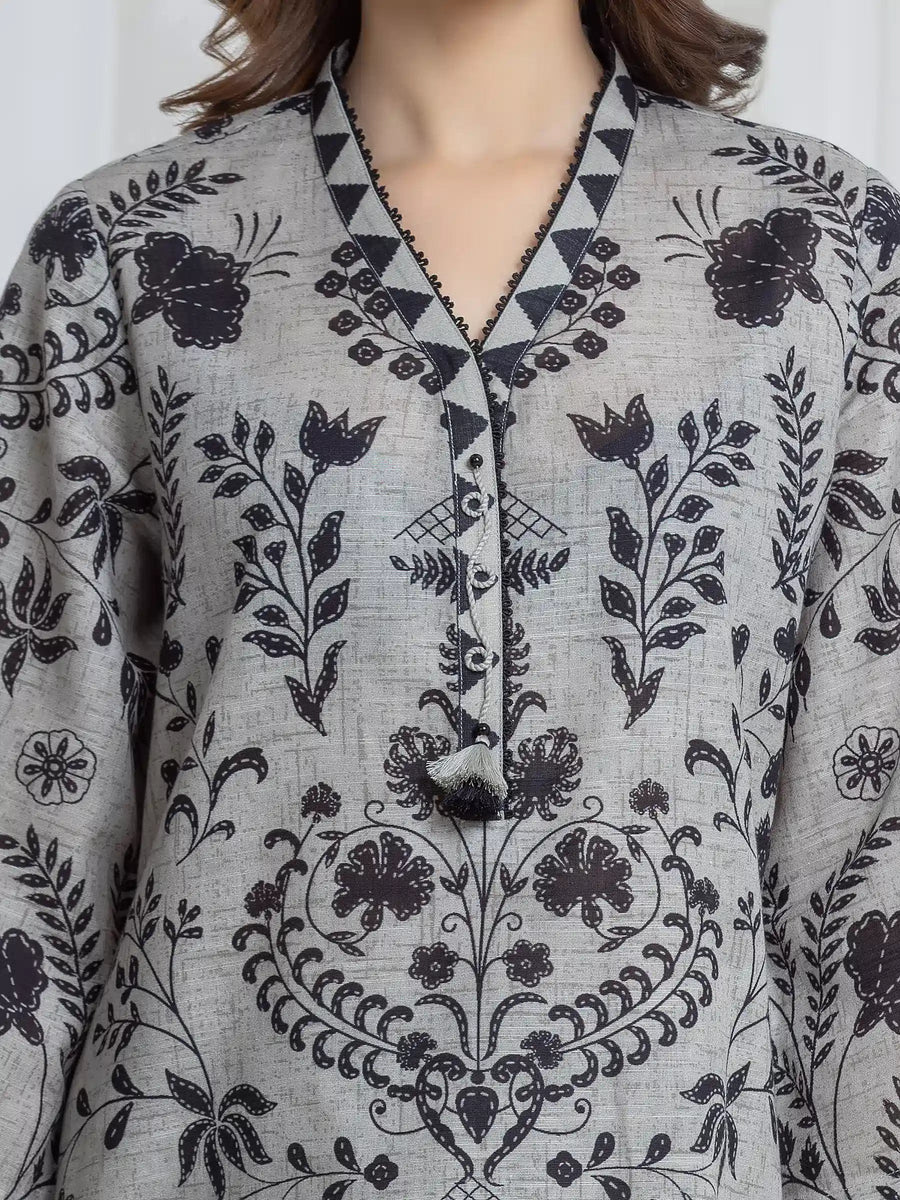 edenrobe Allure Unstitched Printed Khaddar 3Pc Suit EWU6A3-37106