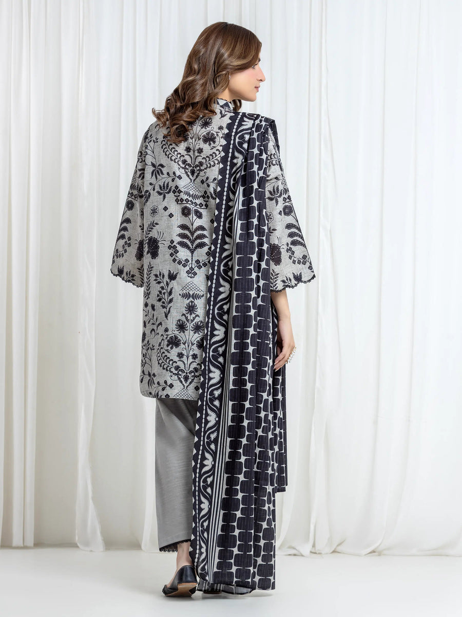 edenrobe Allure Unstitched Printed Khaddar 3Pc Suit EWU6A3-37106