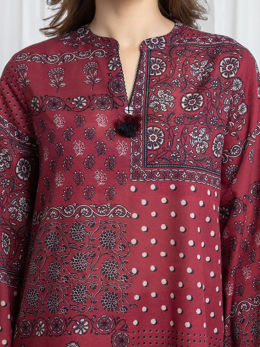 edenrobe Allure Unstitched Printed Khaddar 3Pc Suit EWU6A3-37107