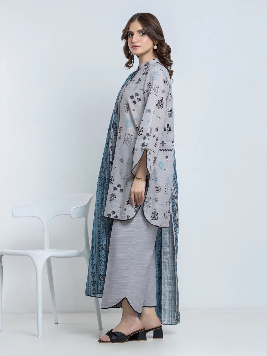 edenrobe Allure Unstitched Printed Khaddar 3Pc Suit EWU6A3-37111
