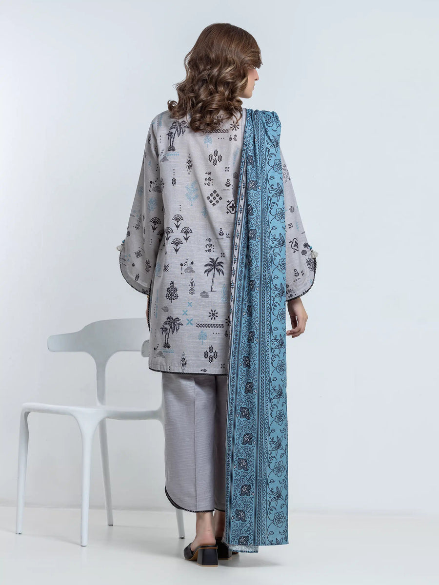 edenrobe Allure Unstitched Printed Khaddar 3Pc Suit EWU6A3-37111