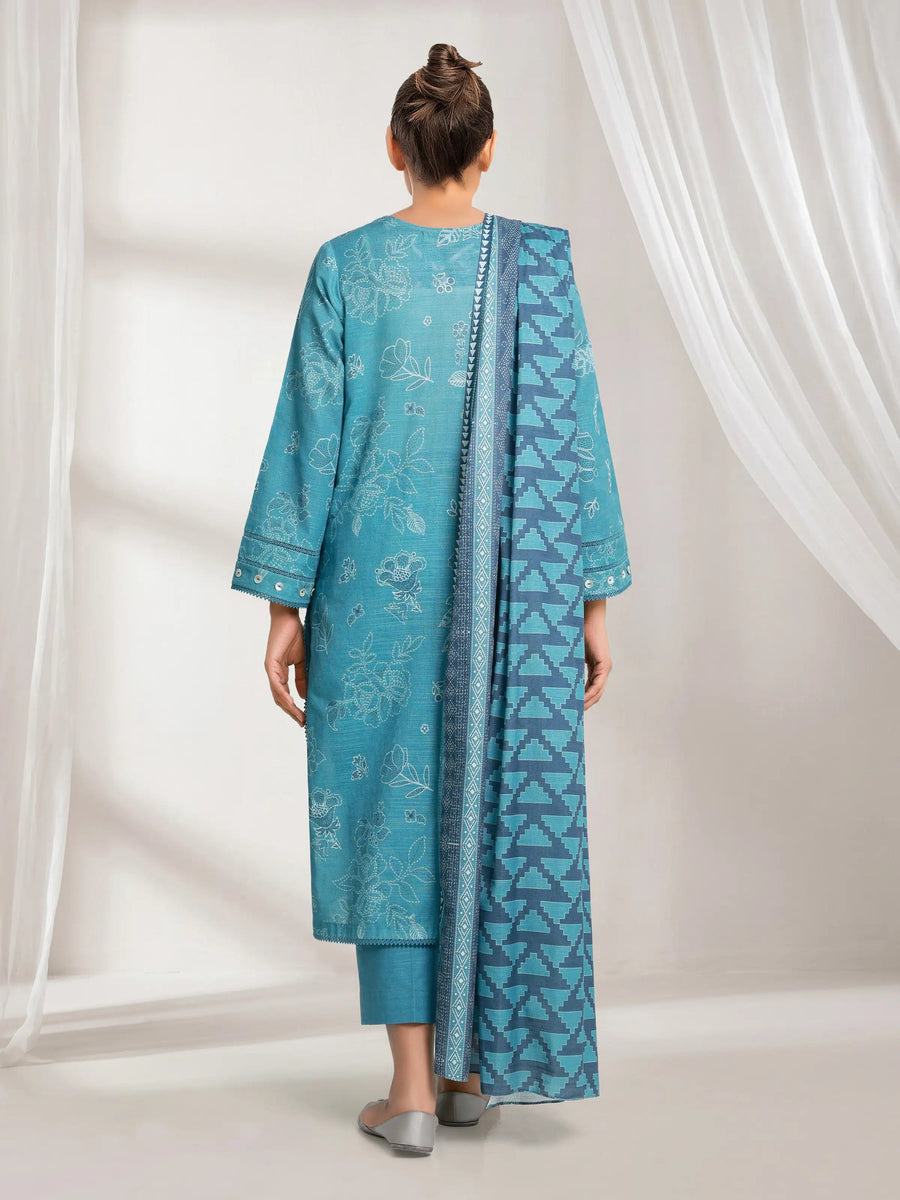 edenrobe Allure Unstitched Printed Khaddar 3Pc Suit EWU6A3-37116