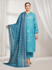 edenrobe Allure Unstitched Printed Khaddar 3Pc Suit EWU6A3-37116