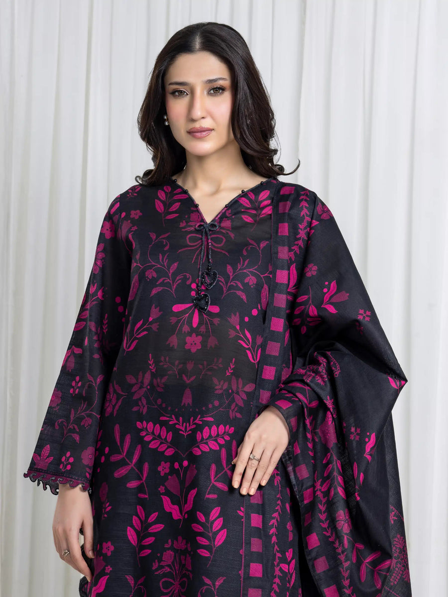 edenrobe Allure Unstitched Printed Khaddar 3Pc Suit EWU6A3-37121