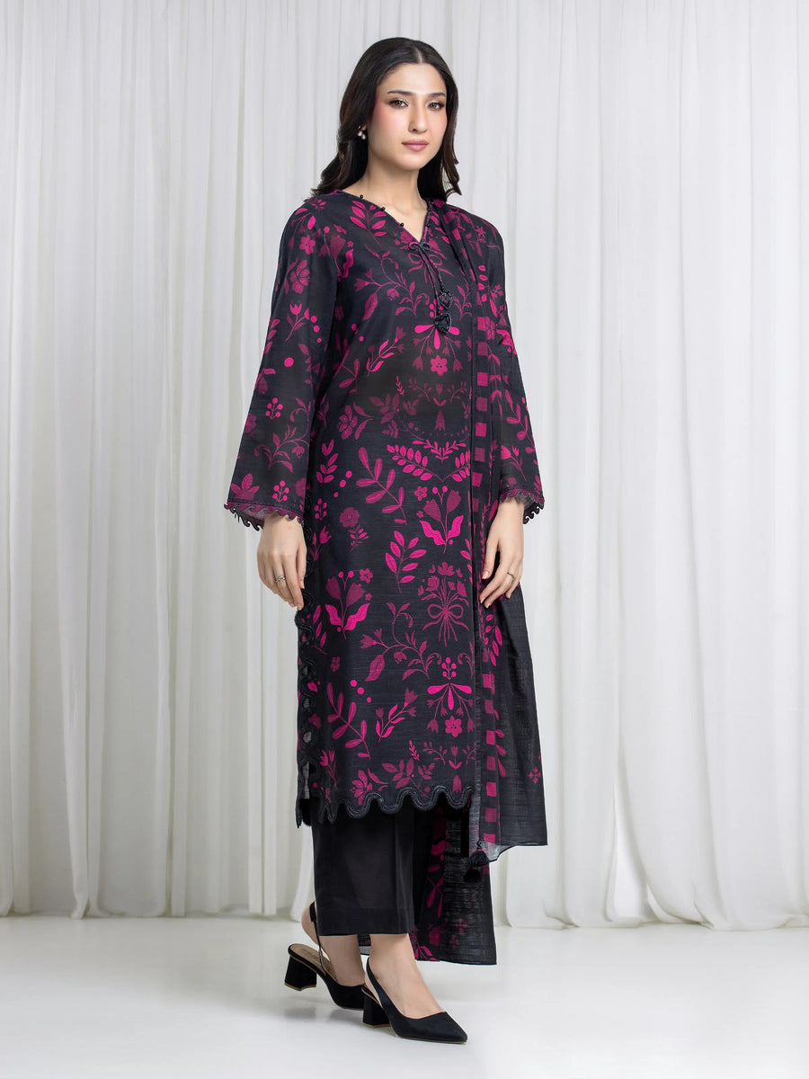 edenrobe Allure Unstitched Printed Khaddar 3Pc Suit EWU6A3-37121