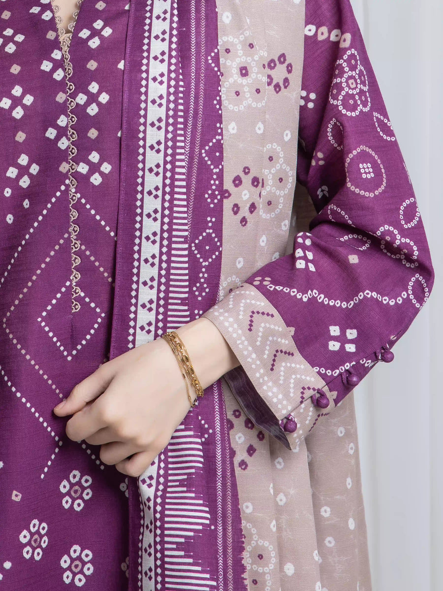 edenrobe Allure Unstitched Printed Khaddar 3Pc Suit EWU6A3-37171