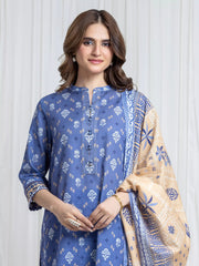edenrobe Allure Unstitched Printed Khaddar 3Pc Suit EWU6A3-37180