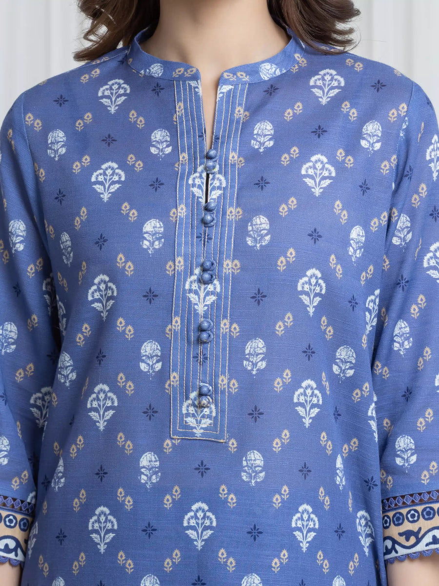 edenrobe Allure Unstitched Printed Khaddar 3Pc Suit EWU6A3-37180