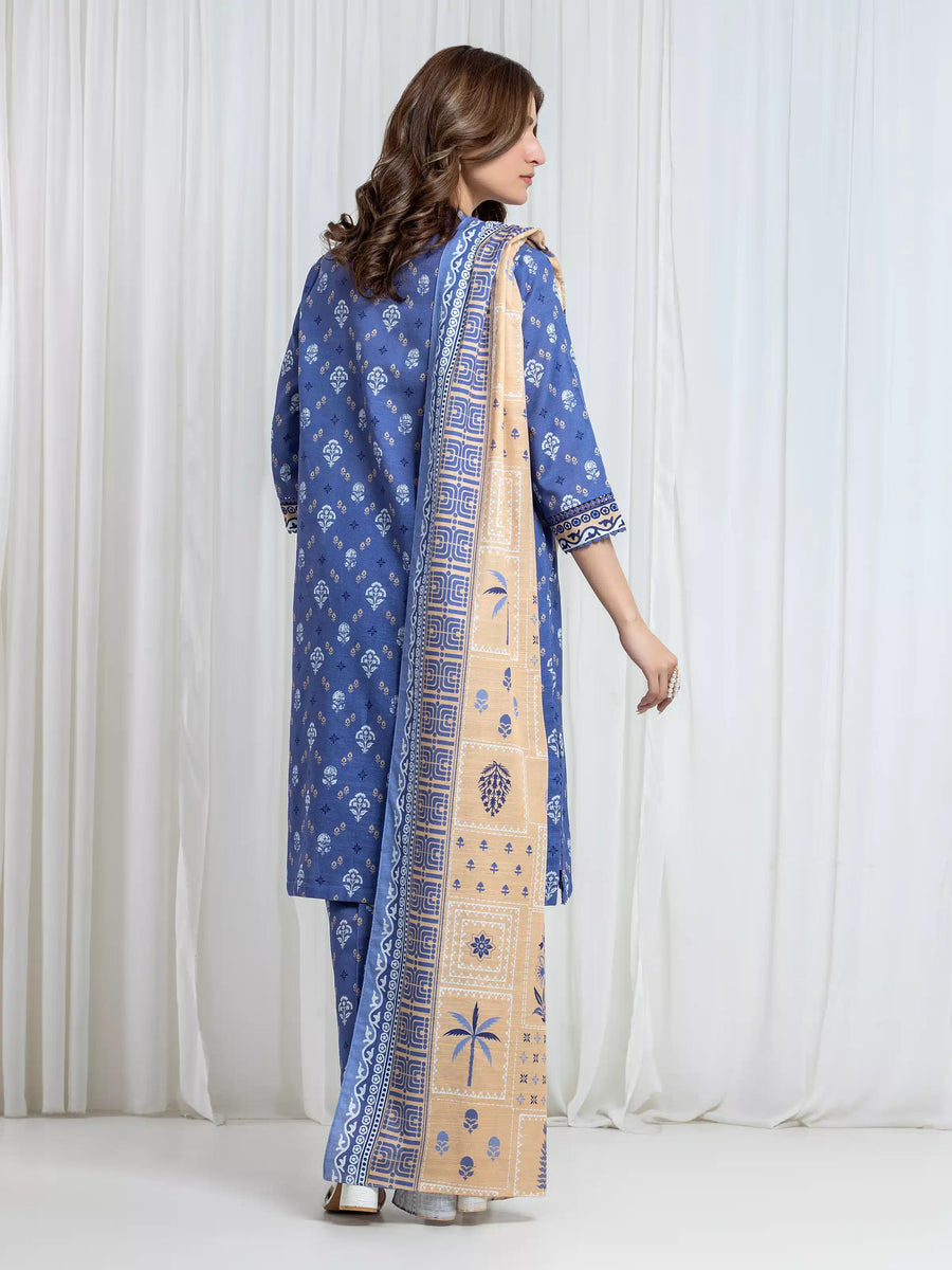edenrobe Allure Unstitched Printed Khaddar 3Pc Suit EWU6A3-37180