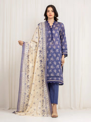 edenrobe Merak Printed Zari Lawn Unstitched 3Pc Suit EWU6M6-001