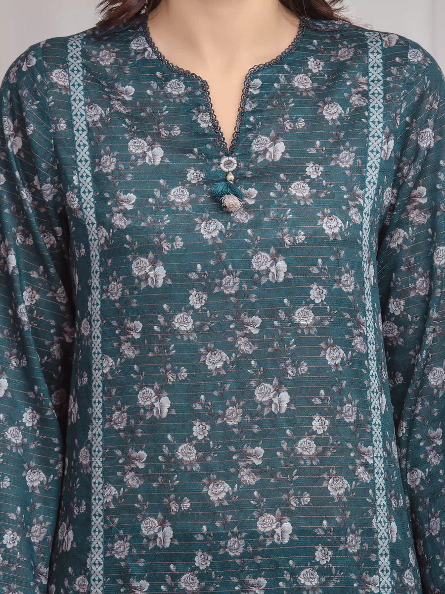 edenrobe Merak Printed Zari Lawn Unstitched 3Pc Suit EWU6M6-002