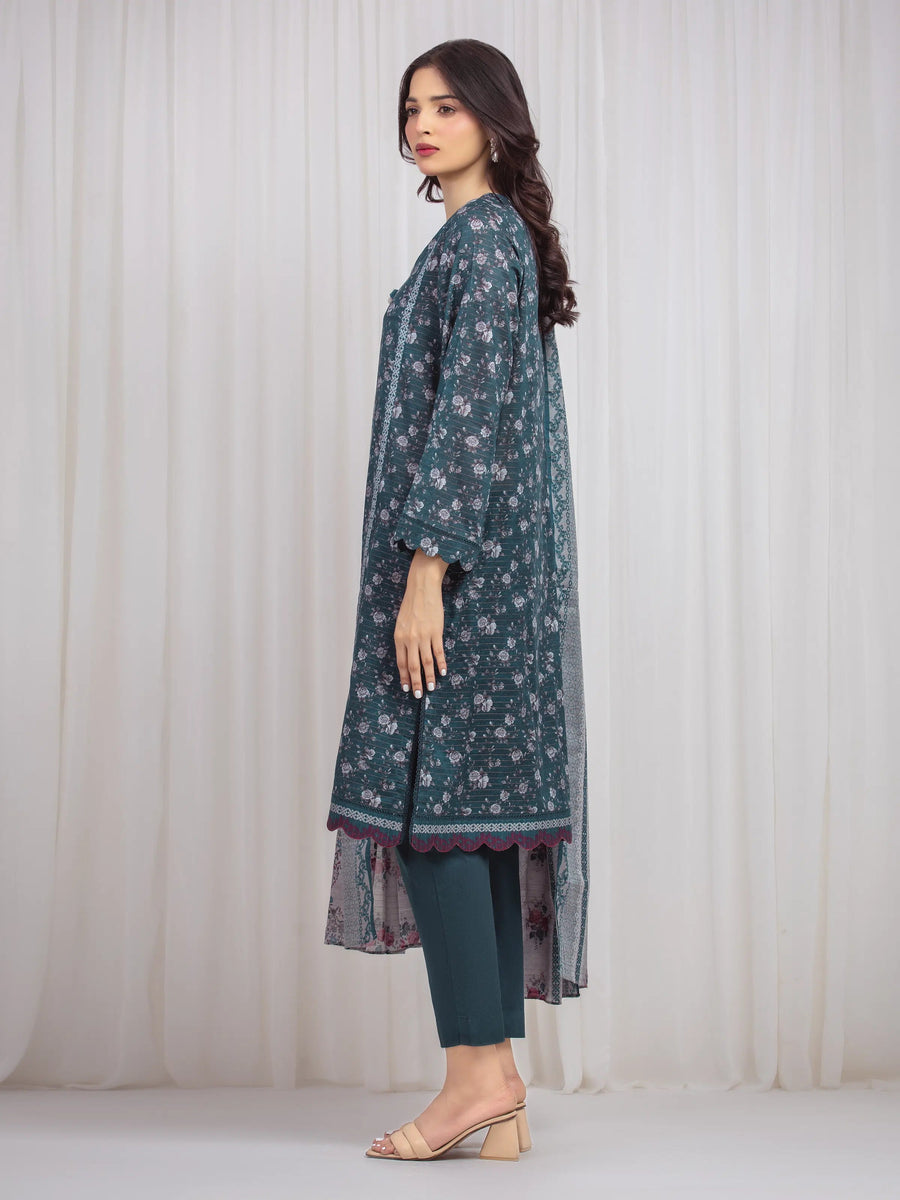 edenrobe Merak Printed Zari Lawn Unstitched 3Pc Suit EWU6M6-002
