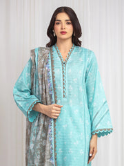 edenrobe Merak Printed Zari Lawn Unstitched 3Pc Suit EWU6M6-004