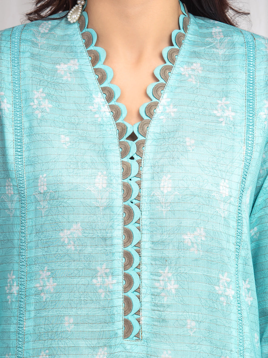 edenrobe Merak Printed Zari Lawn Unstitched 3Pc Suit EWU6M6-004