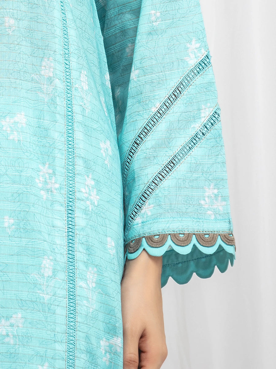 edenrobe Merak Printed Zari Lawn Unstitched 3Pc Suit EWU6M6-004