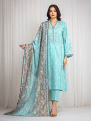edenrobe Merak Printed Zari Lawn Unstitched 3Pc Suit EWU6M6-004