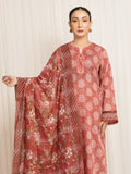 edenrobe Merak Printed Zari Lawn Unstitched 3Pc Suit EWU6M6-005
