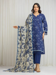 edenrobe Merak Printed Zari Lawn Unstitched 3Pc Suit EWU6M6-006