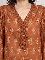 edenrobe Merak Printed Zari Lawn Unstitched 3Pc Suit EWU6M6-007