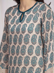 edenrobe Merak Printed Zari Lawn Unstitched 3Pc Suit EWU6M6-012