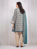 edenrobe Merak Printed Zari Lawn Unstitched 3Pc Suit EWU6M6-012